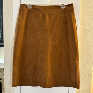 Chico’s Suede Women’s Pencil Skirt Brown Casual Officewear size 8
